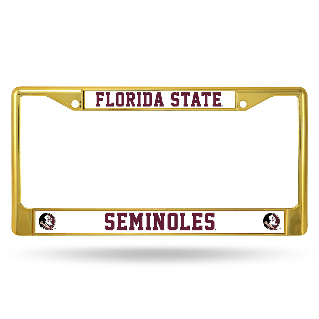 Rico NCAA Florida State Seminoles Colored Auto Tag Chrome Frame FCC Gold