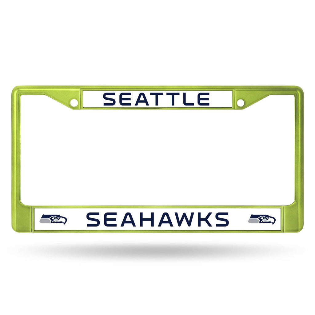 Rico NFL Seattle Seahawks Colored Auto Tag Chrome Frame FCC Green