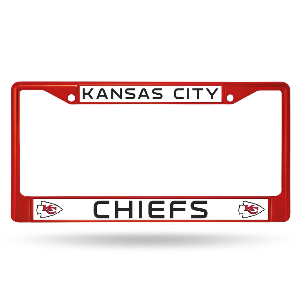 Rico NFL Kansas City Chiefs Colored Auto Tag Chrome Frame FCC Red