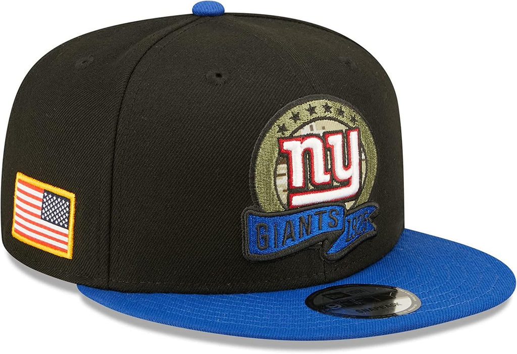 New Era NFL Men's New York Giants 2022 Salute To Service 9FIFTY Snapback Hat Black/Royal OSFA