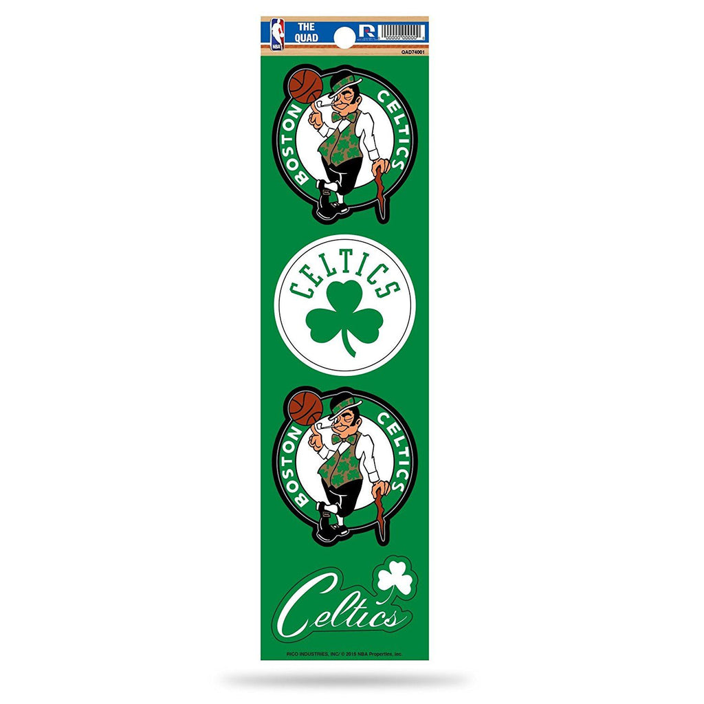Rico NBA Boston Celtics The Quad 4 Pack Auto Decal Car Sticker Set QAD