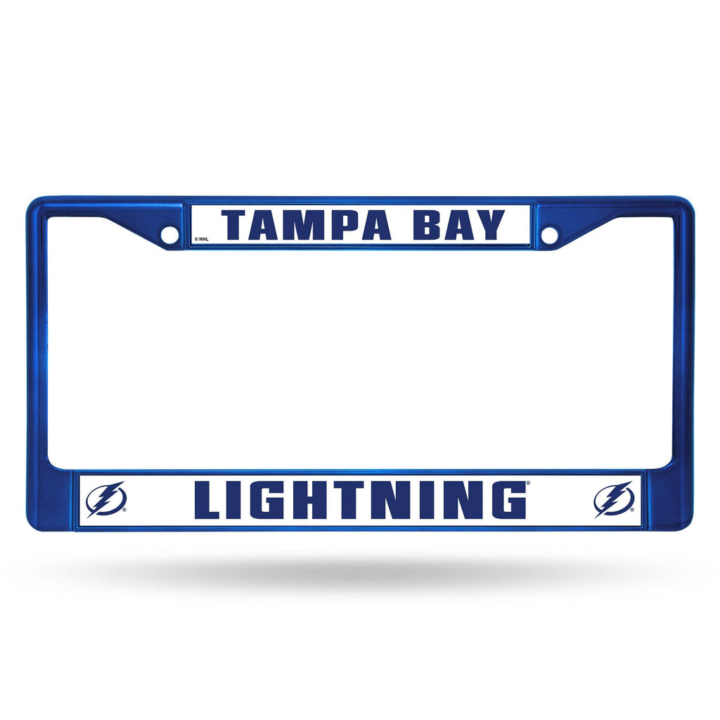 Rico NHL Tampa Bay Lightning Colored Auto Tag Chrome Frame FCC Blue
