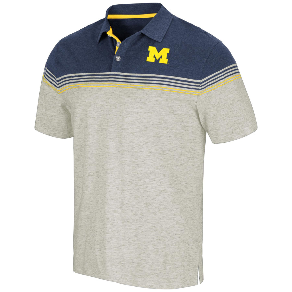 Colosseum NCAA Men's Michigan Wolverines Hill Valley Polo