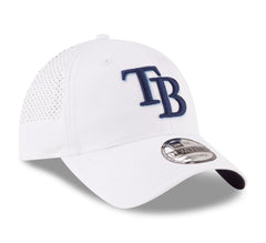 New Era MLB Men's Tamba Bay Rays Perforated Pivot 9TWENTY Adjustable Hat White