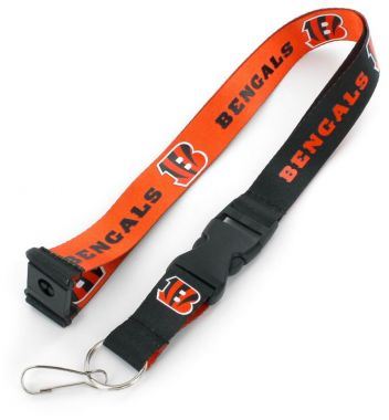 Aminco NFL Cincinnati Bengals Reversible Lanyard Keychain Badge Holder