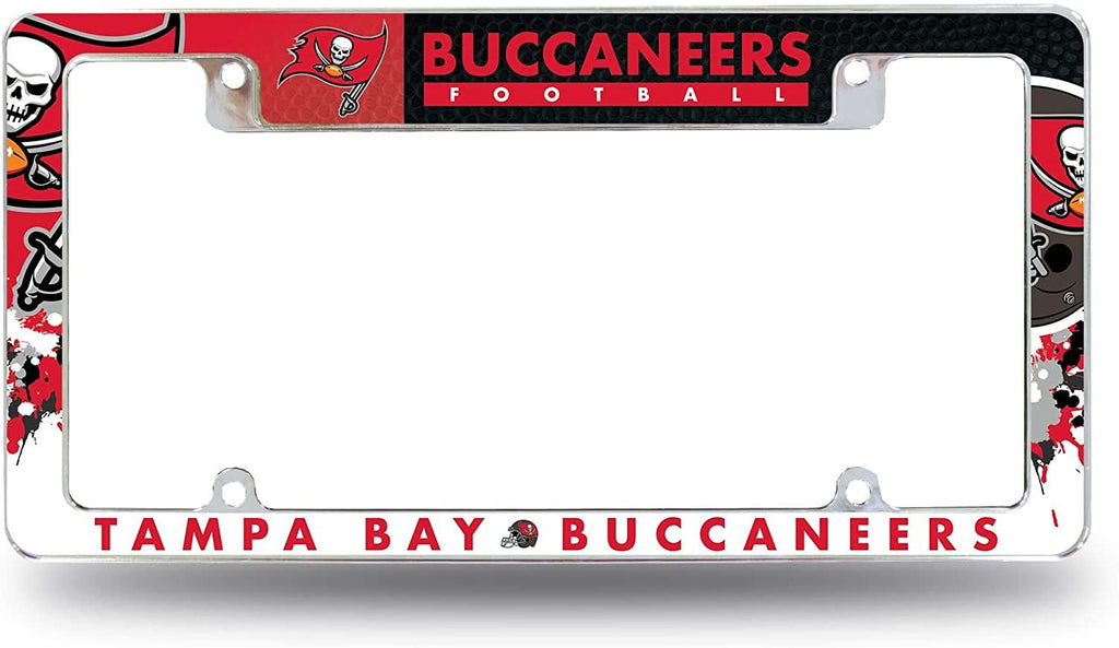 Rico NFL Tampa Bay Buccaneers Auto Tag All Over Chrome Frame AFC