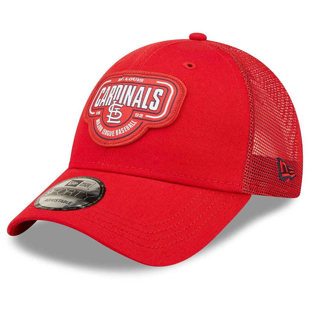 New Era MLB Men's St Louis Cardinals Logo Patch 9FORTY Adjustable Snapback Hat Red OSFM