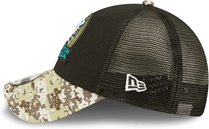 New Era Men's Miami Dolphins Salute to Service 9FORTY Adjustable Trucker Hat - Black - One Size Each