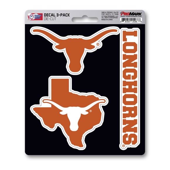 Fanmats NCAA Texas Longhorns Team Decal - Pack of 3