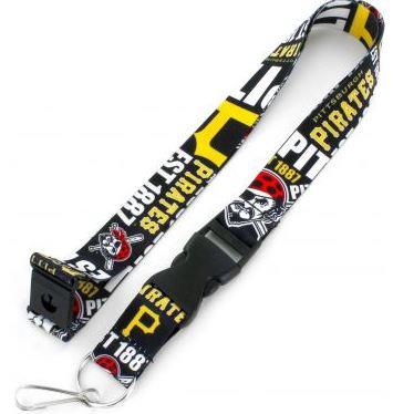 Aminco MLB Pittsburgh Pirates Dynamic Lanyard Keychain Badge Holder With Safety Clip