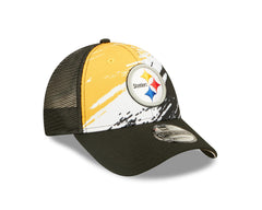 New Era NFL Men's Pittsburgh Steelers Marble 9FORTY Adjustable Snapback Hat Black OSFM