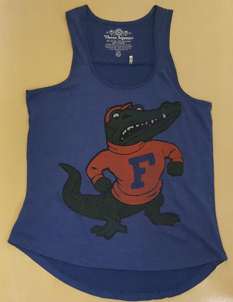 Three Square NCAA Women's Florida Gators Worn Logo Racerback Tank Top