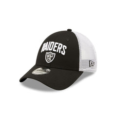 New Era NFL Men’s Las Vegas Raiders Team Title 9FORTY Adjustable Snapback Trucker Hat Black/White