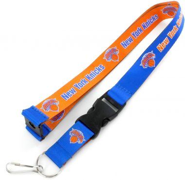 Aminco NBA New York Knicks Reversible Lanyard Keychain Badge Holder With Safety Clip