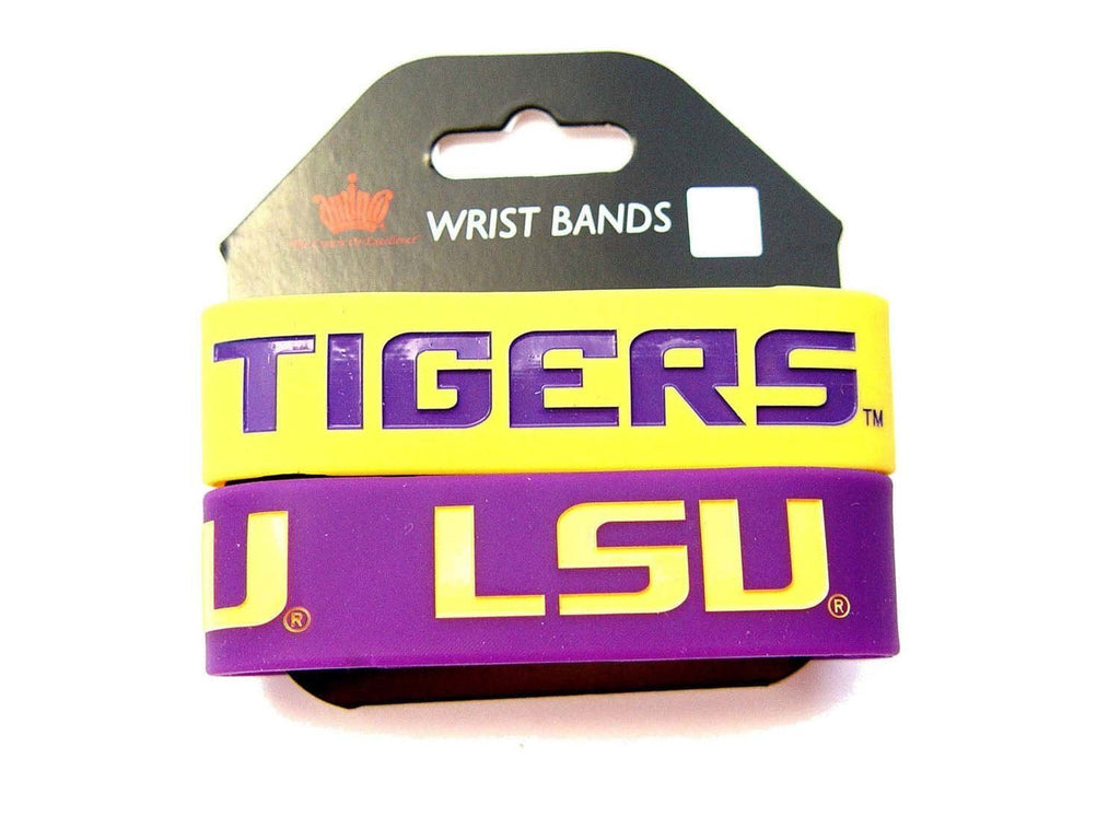 Aminco NCAA LSU Tigers 2 Pack Wide Silicone Bracelets