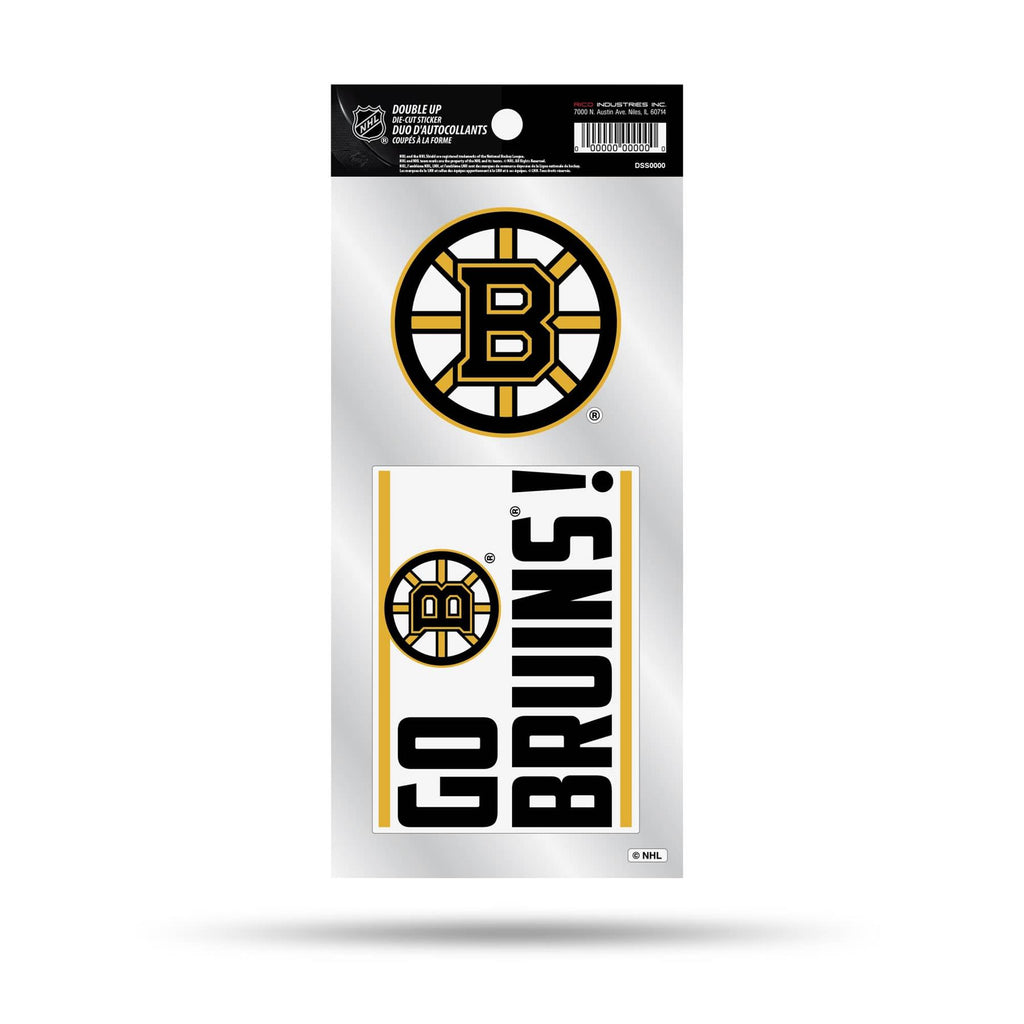 Rico NHL Boston Bruins Double Up Die Cut Stickers 2-Piece Team Decals