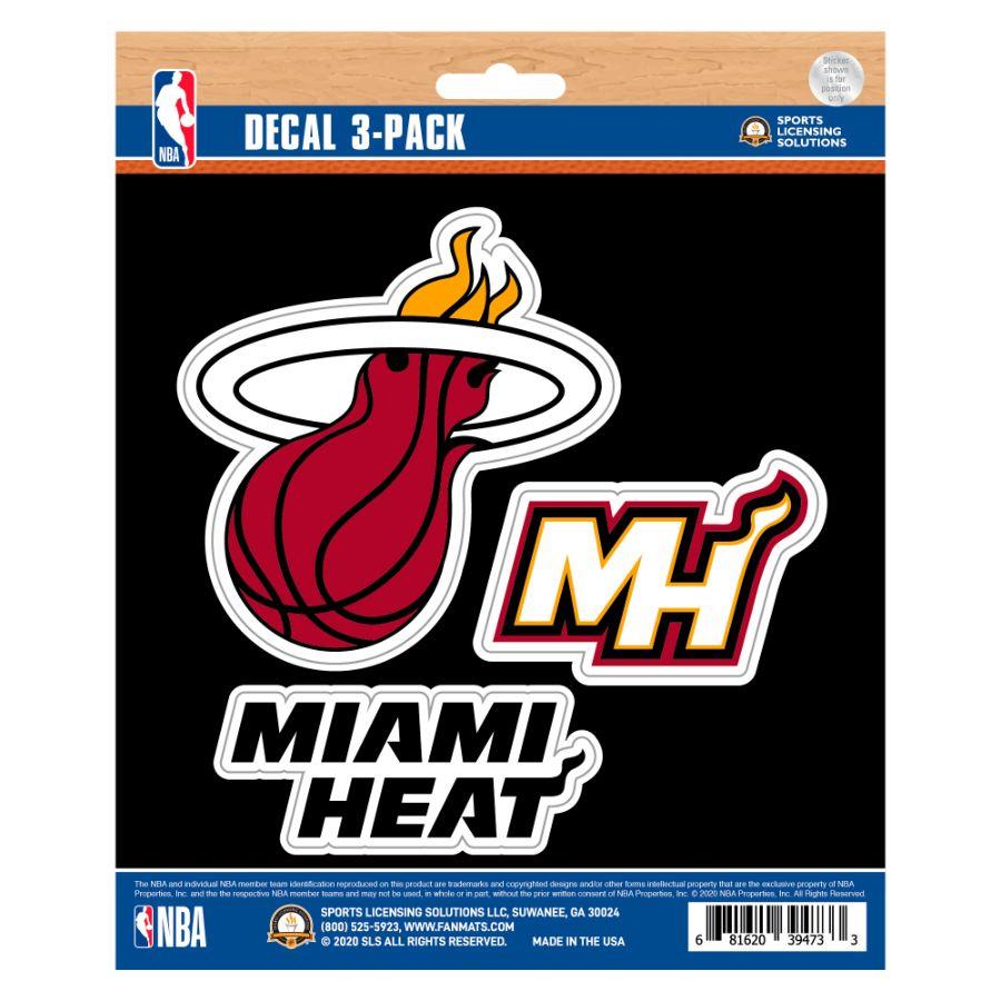 Fanmats NBA Miami Heat Team Decal - Pack of 3