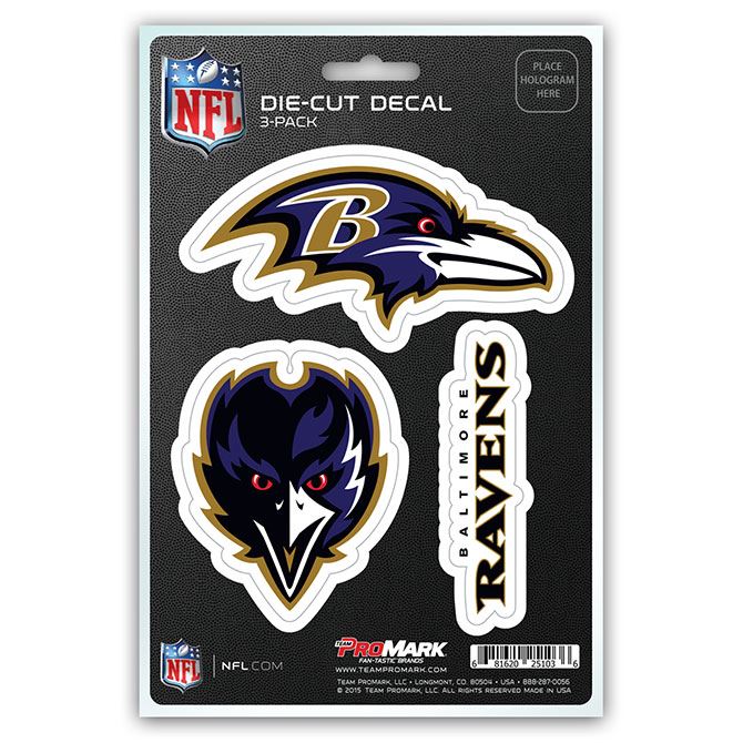 Promark NFL Baltimore Ravens Team Decal - Pack of 3