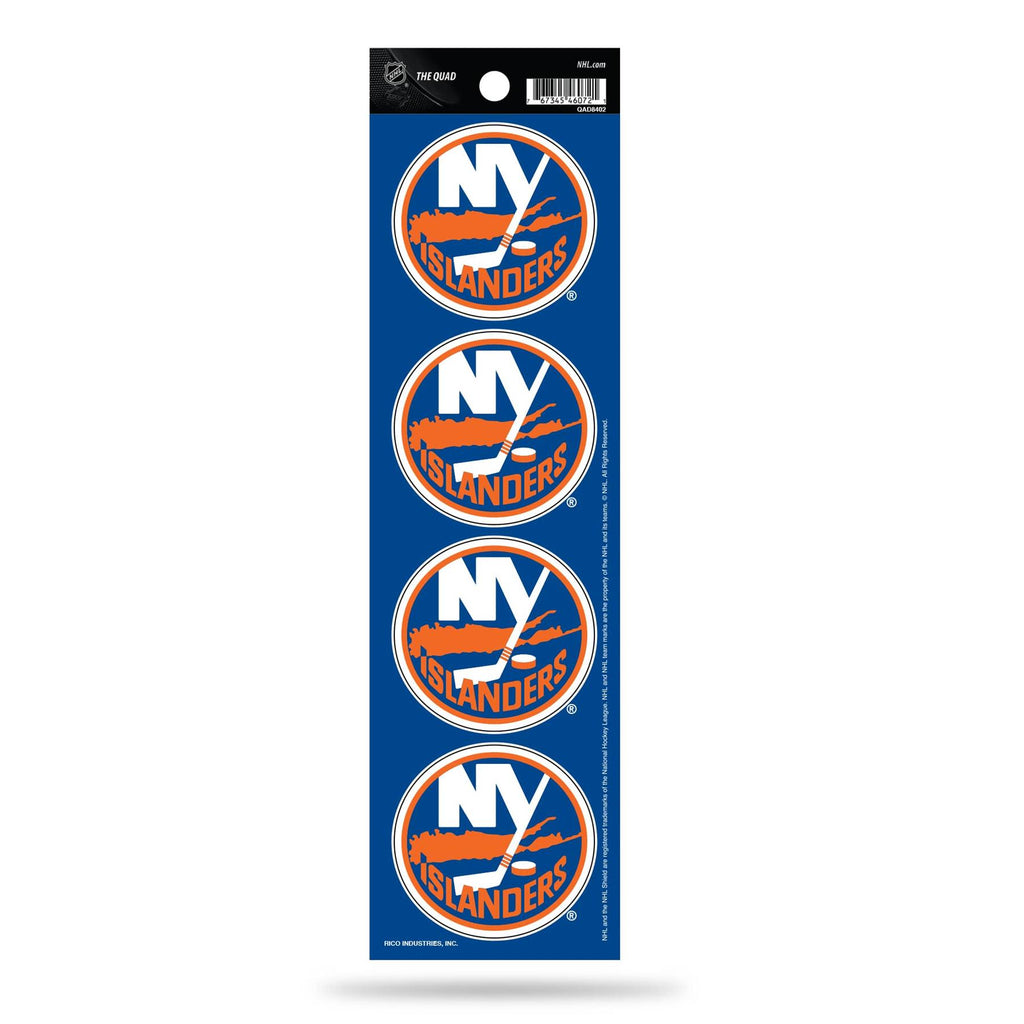 Rico NHL New York Islanders The Quad 4 Pack Auto Decal Car Sticker Set QAD