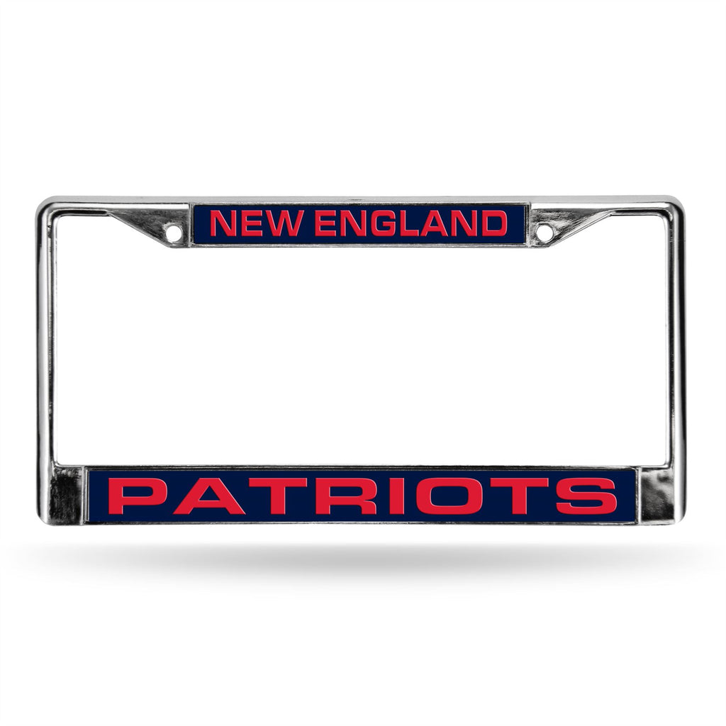 Rico NFL New England Patriots Auto Tag Laser Chrome Frame FCL