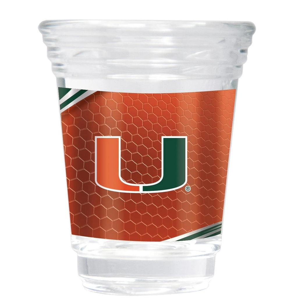 Great American Products NCAA Miami Hurricanes Party Shot Glass w/Metallic Graphics Team 2oz.