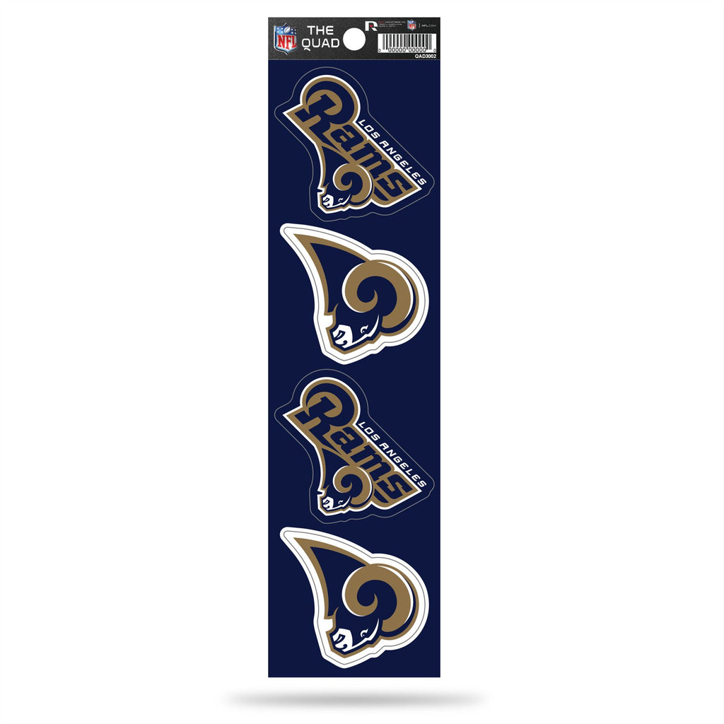 Rico NFL Los Angeles Rams The Quad 4 Pack Auto Decal Car Sticker Set QAD