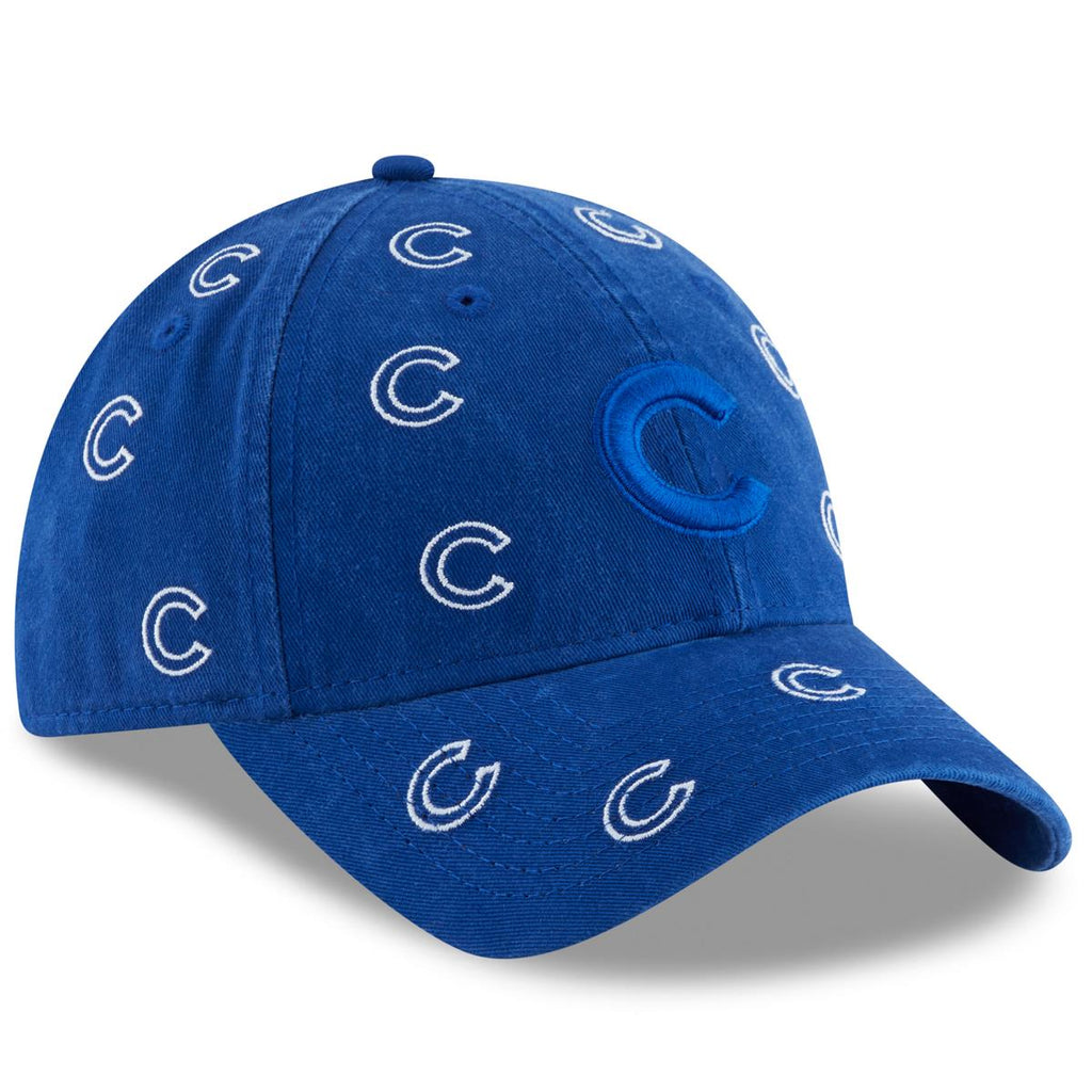 New Era MLB Women’s Chicago Cubs Logo Scatter 9TWENTY Adjustable Strapback Hat Blue One Size