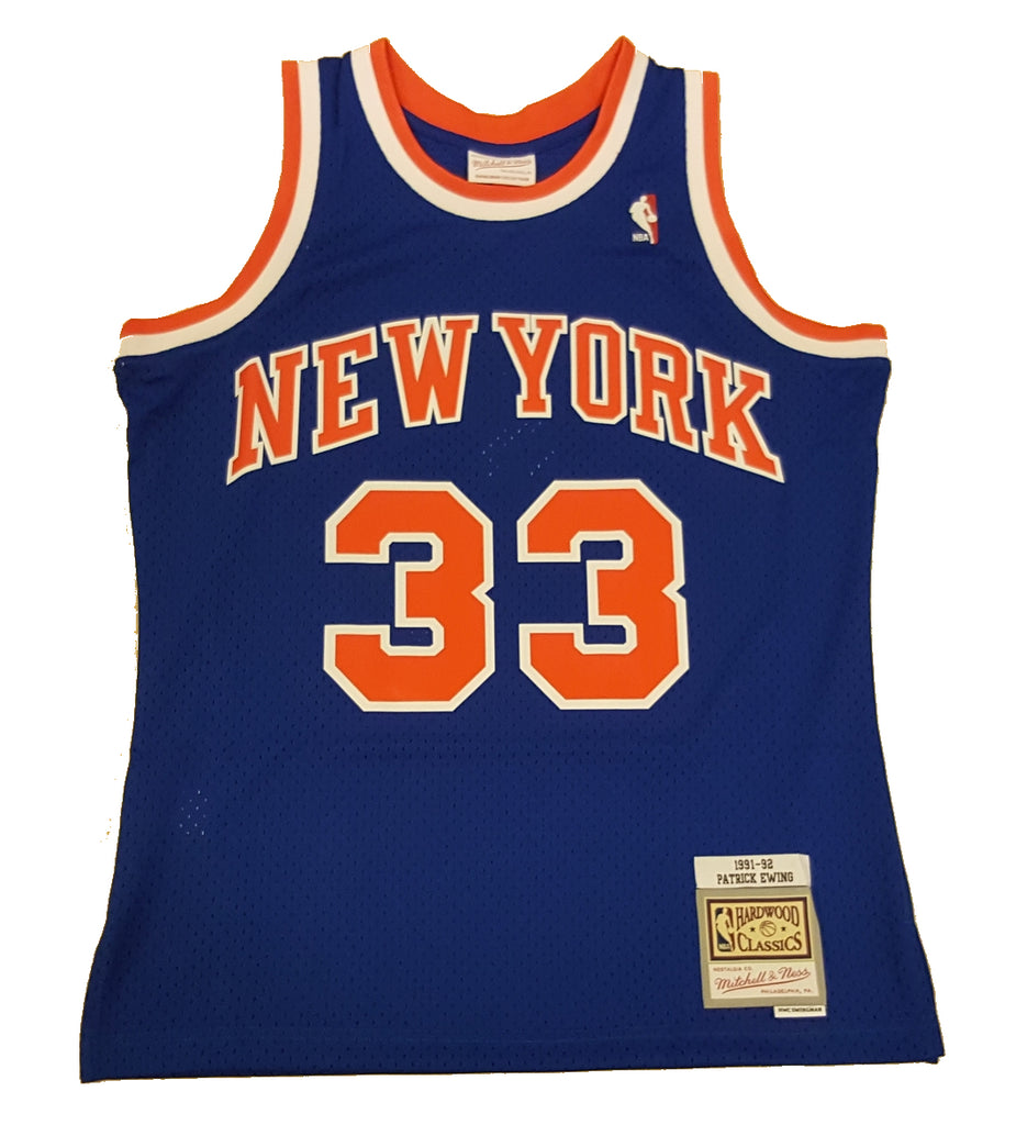 Mitchell & Ness NBA Men's New York Knicks Patrick Ewing 1991-92 Hardwood Classics Swingman Road Jersey