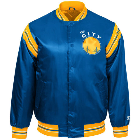 Starter NBA Men's Golden State Warriors The City Enforcer Satin Jacket Large