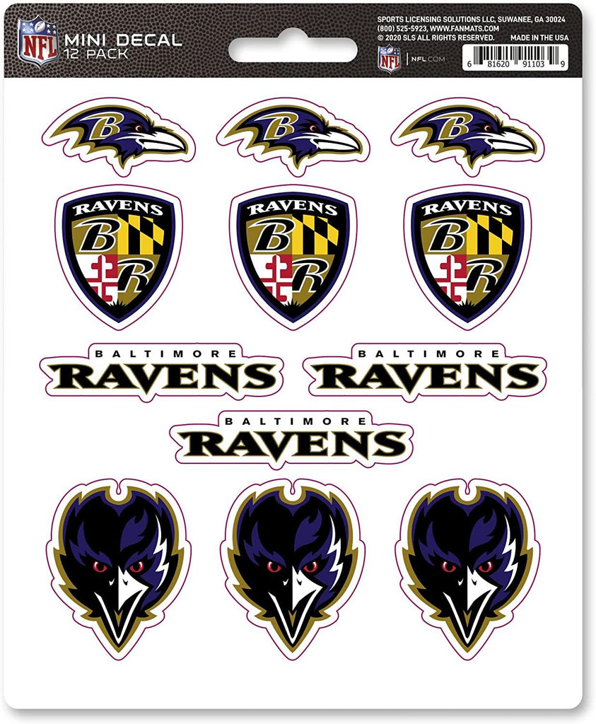 Fanmats NFL Baltimore Ravens Mini Decals 12-Pack
