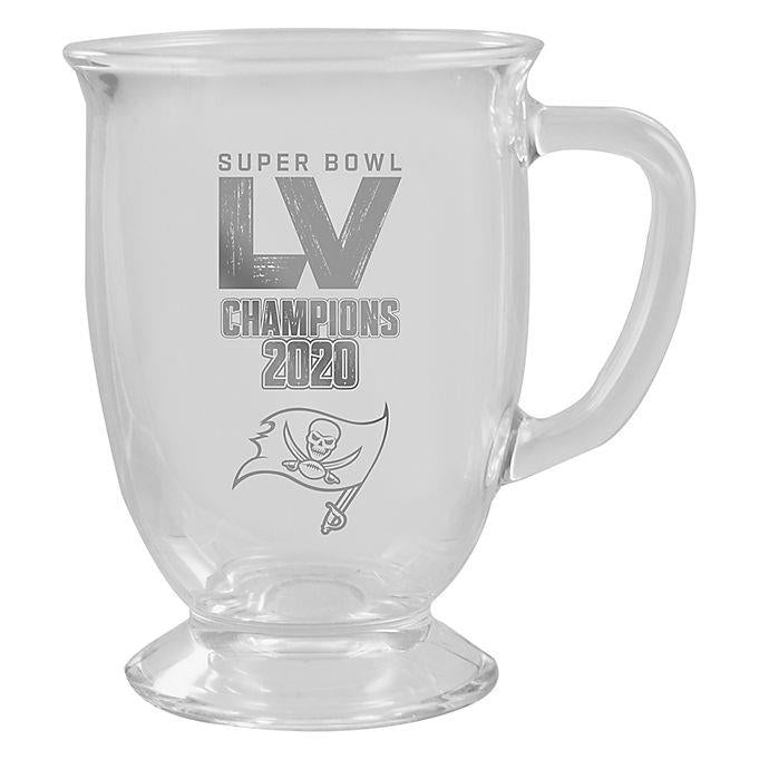 Tampa Bay Buccaneers Super Bowl LV Champions 16 oz. Etched Café Glass Mug