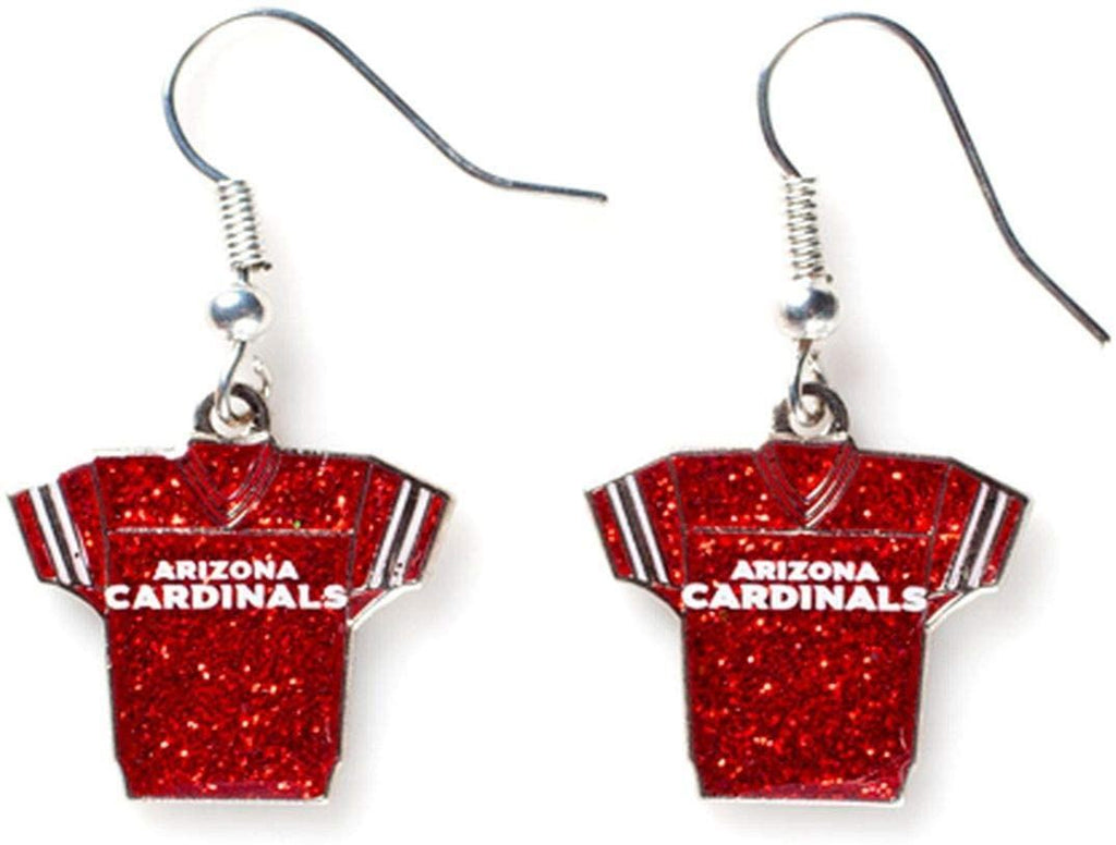 Aminco NFL Women's Arizona Cardinals Team Jersey Glitter Earrings Red