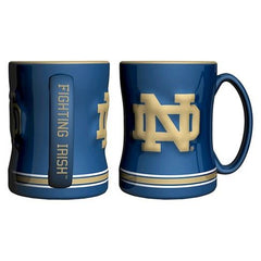 Boelter NCAA Notre Dame Fighting Irish Sculpted Relief Mug Blue 14oz
