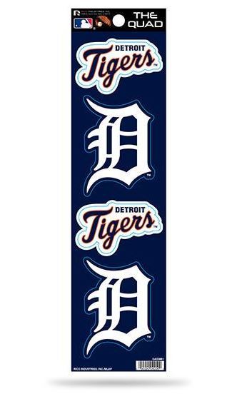 Rico MLB Detroit Tigers The Quad 4 Pack Auto Decal Car Sticker Set QAD