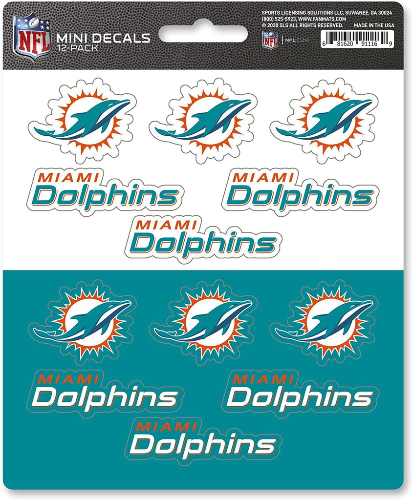 Fanmats NFL Miami Dolphins Mini Decals 12-Pack