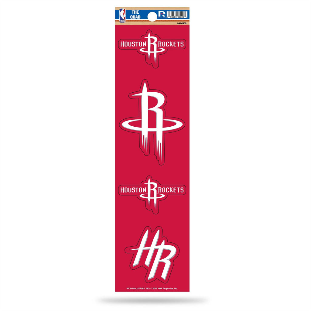 Rico NBA Houston Rockets The Quad 4 Pack Auto Decal Car Sticker Set QAD