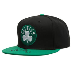 Mitchell & Ness NBA Men's Boston Celtics Logo Bill Snapback Adjustable Hat Black/Green