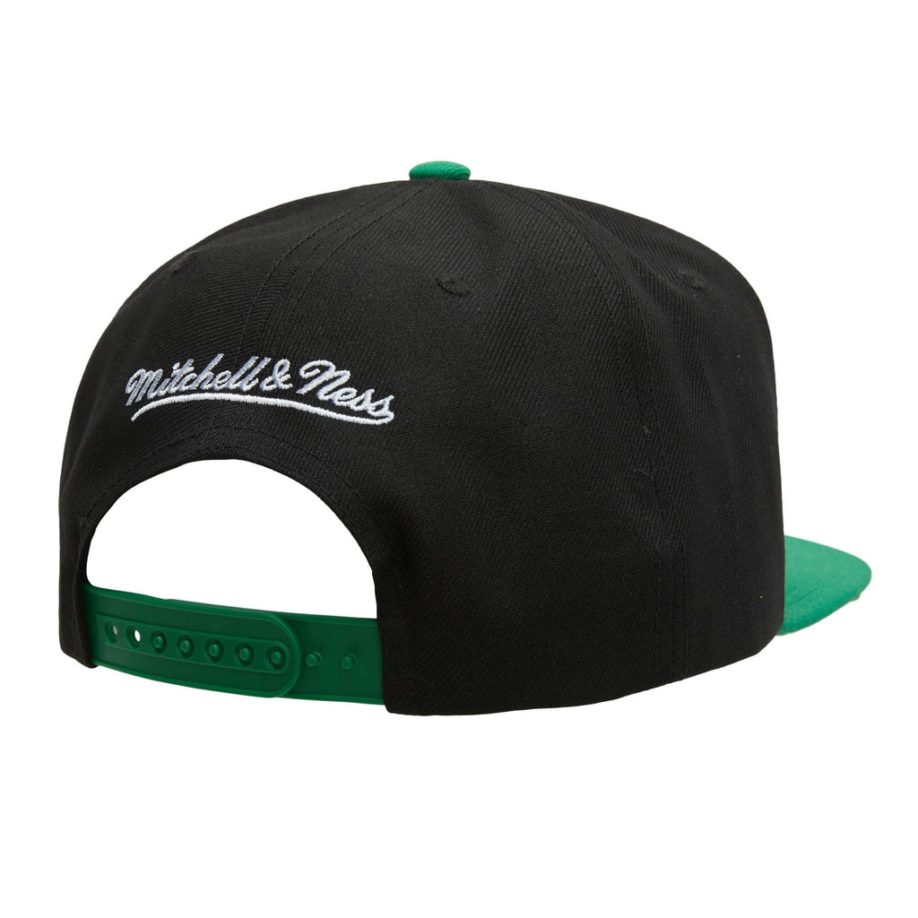 Mitchell & Ness NBA Men's Boston Celtics Logo Bill Snapback Adjustable Hat Black/Green