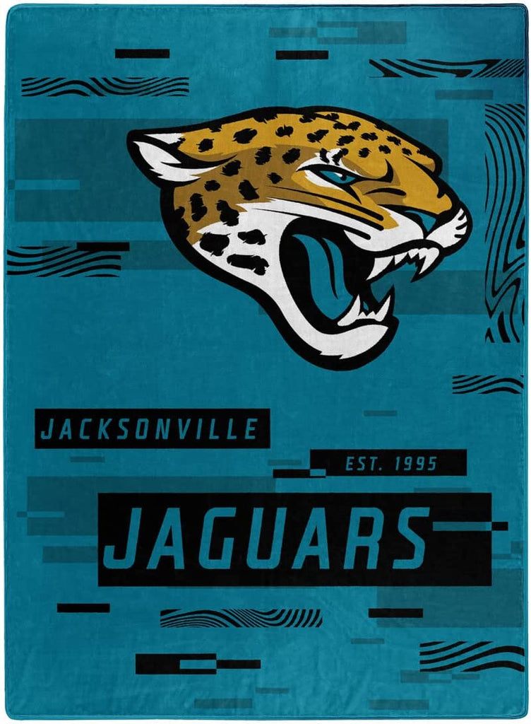 The Northwest Company NFL Jacksonville Jaguars Digitize Design Royal Plush Raschel Blanket
