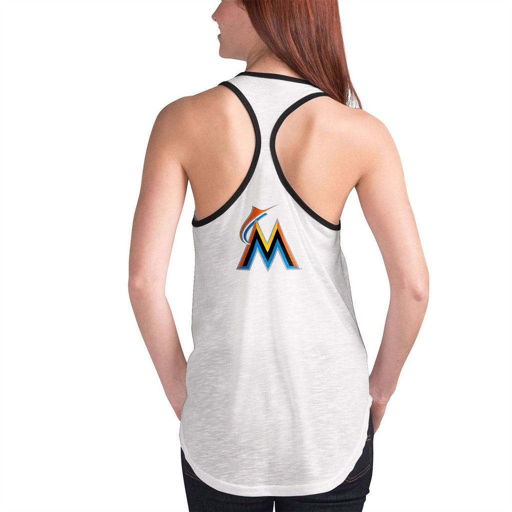 Miami Marlins G-III 4Her by Carl Banks Women's Break The Game Tank Top – White, Size: Small