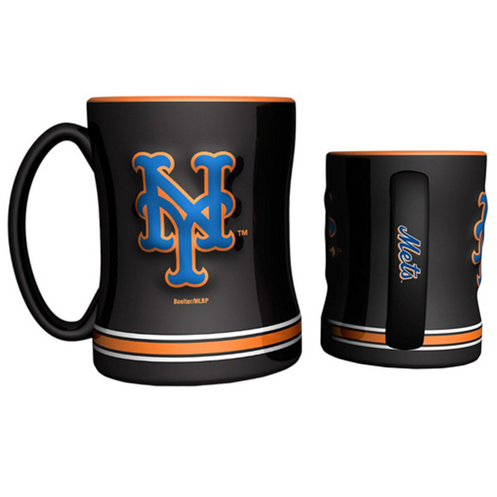 Boelter MLB New York Mets Sculpted Relief Mug Team Color 14oz