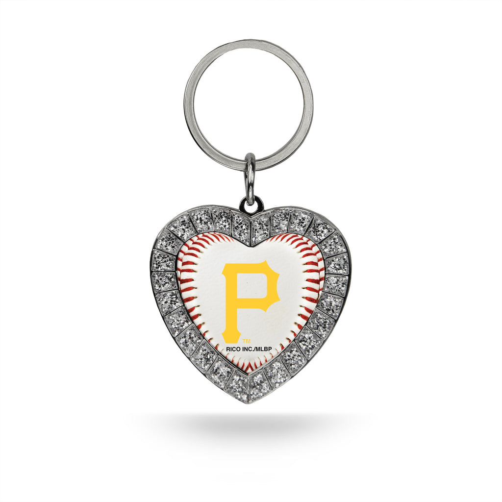 Rico MLB Pittsburgh Pirates Rhinestone Heart Key Chain