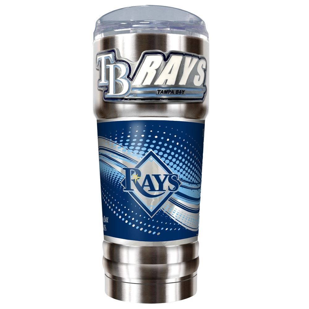 Great American Products MLB Tampa Bay Rays PRO Tumbler with Emblem Silver 32 oz