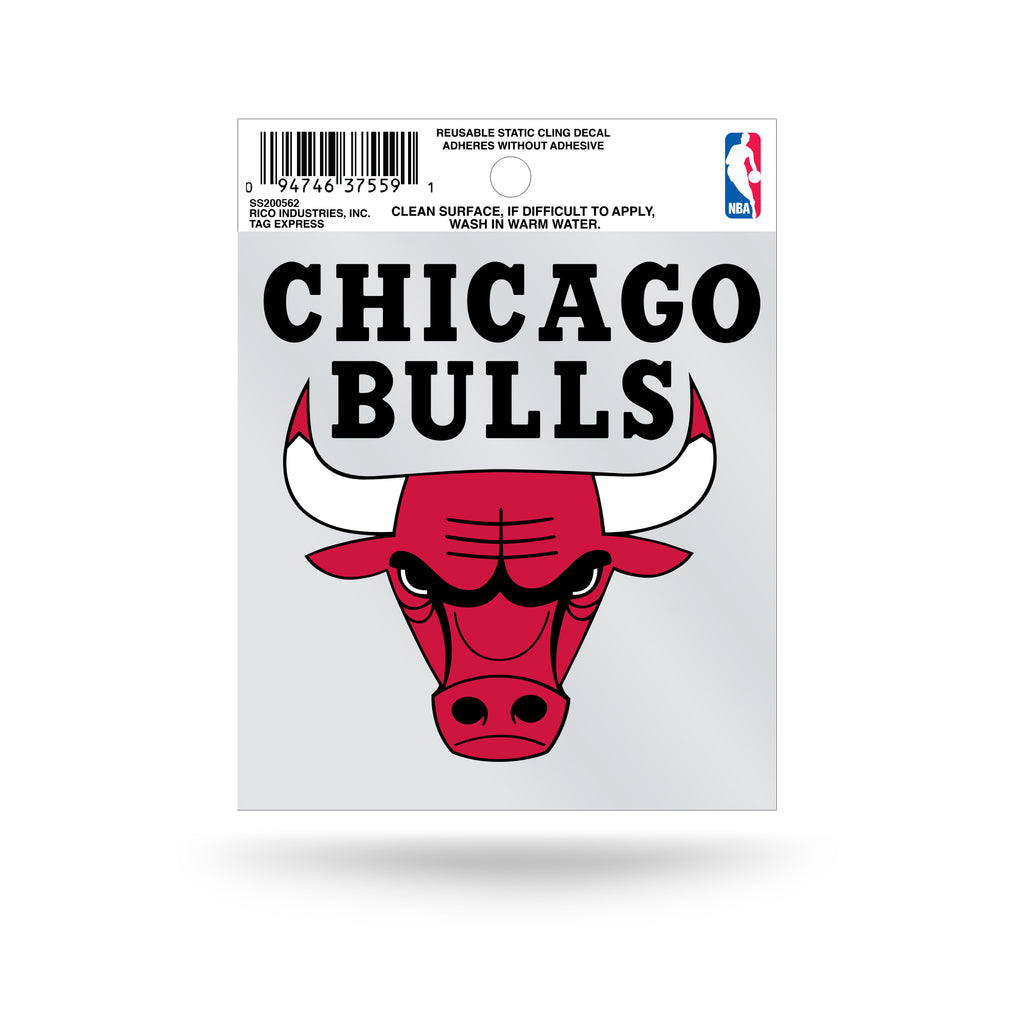 Rico NBA Chicago Bulls Logo Static Cling Auto Decal Car Sticker Small SS