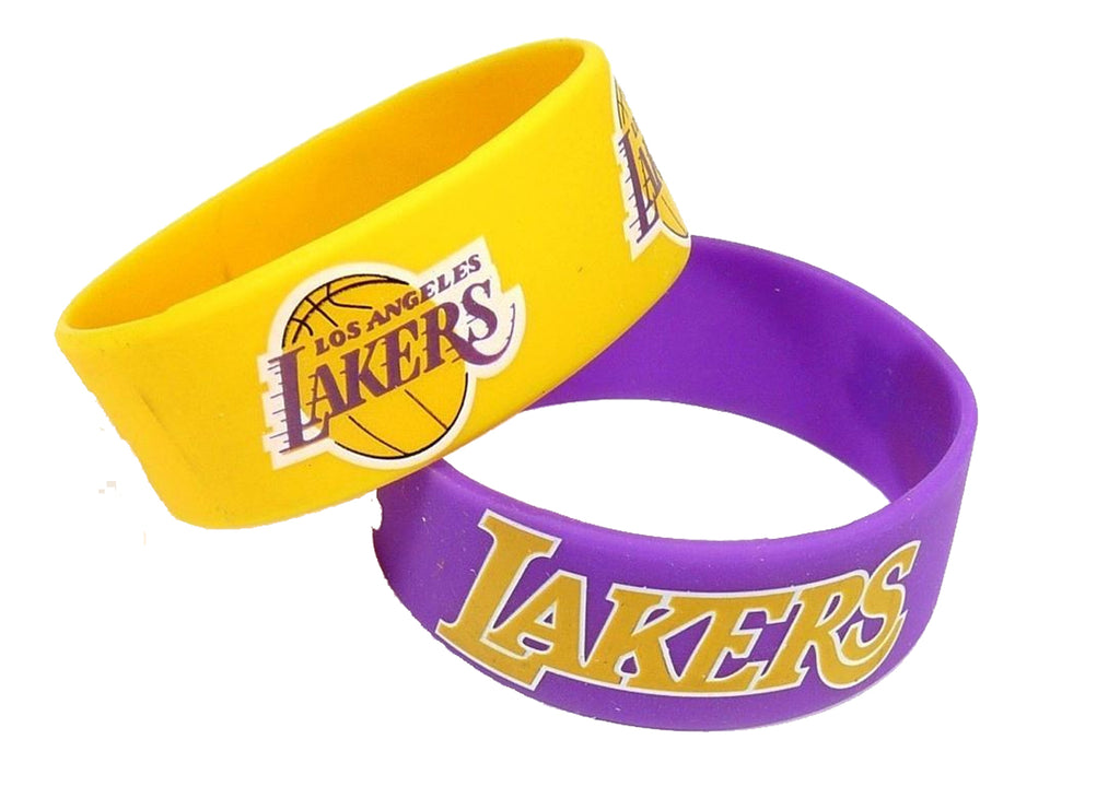 Aminco NBA Los Angeles Lakers 2 Pack Wide Silicone Bracelets