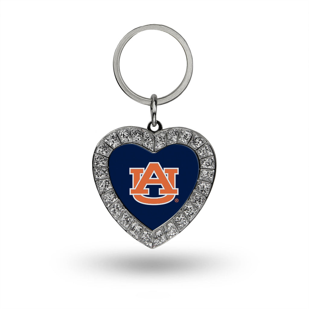 Rico NCAA Auburn Tigers Rhinestone Heart Key Chain