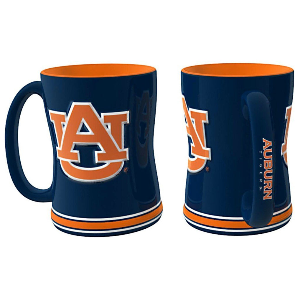 Boelter NCAA Auburn Tigers Sculpted Relief Mug Team Color 14oz
