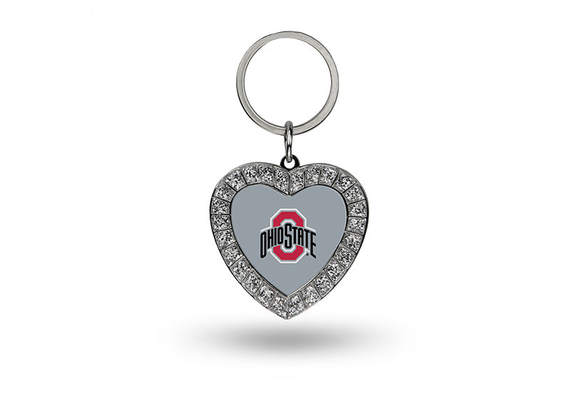 Rico NCAA Ohio State Rhinestone Heart Key Chain