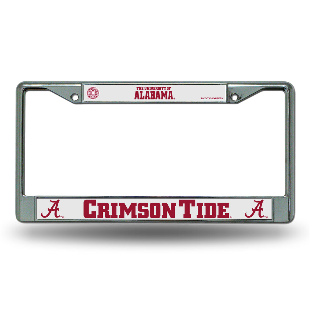 Rico NCAA Alabama Crimson Tide Auto Tag Chrome Frame FC