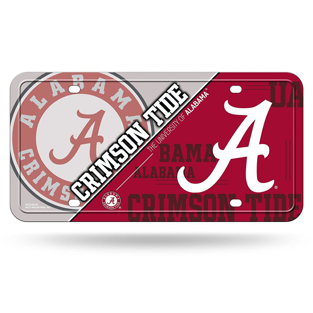 Rico NCAA Alabama Crimson Tide Auto Metal Tag Car License Plate MTG